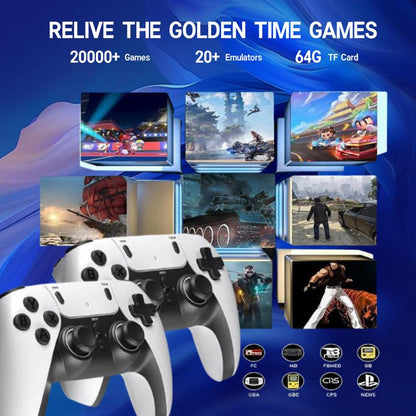 20000+ Games Wireless Retro Game Stick, Play Video Game Console with 4K HDMI Output Video Game Stick and 64GB TF Card Vintage Game Stick Built in 23 Emulators Plug 2.4Ghz Wireless Controllers Suitable for Players of All Ages Gaming Set Gaming Items