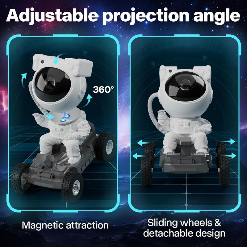 Astronaut Galaxy Projector with Bluetooth Speaker & White Noise | 360° Adjustable Starry Night Light with 17 Color Modes | Wireless Remote, Bedroom Night Light for Kids & Adults | Space-Themed Gift for Astronomy Lovers