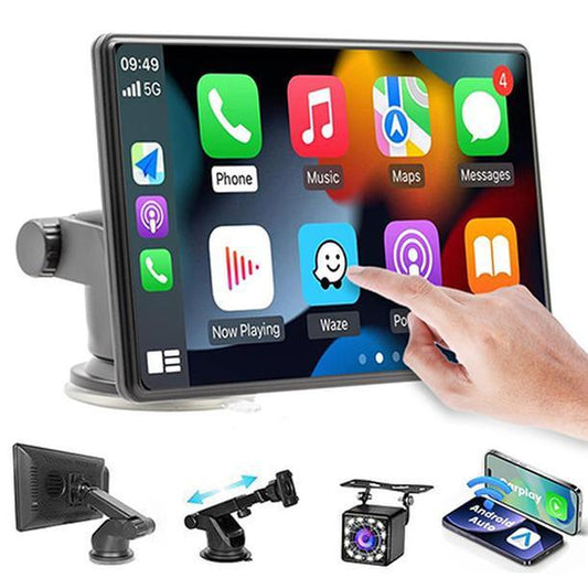 2025 Latest Portable Car-Mounted Carplay Screen, 7-Inch Touch Screen Supports Wireless Carplay